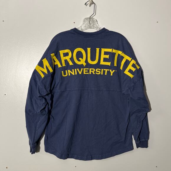 Vintage 90s MARQUETTE University Spellout Spirt Shirt Long Sleeve Men Size Small - Picture 3 of 6